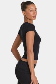 Oh Polly Tops T-Shirt ButterCloud Noir Moulant