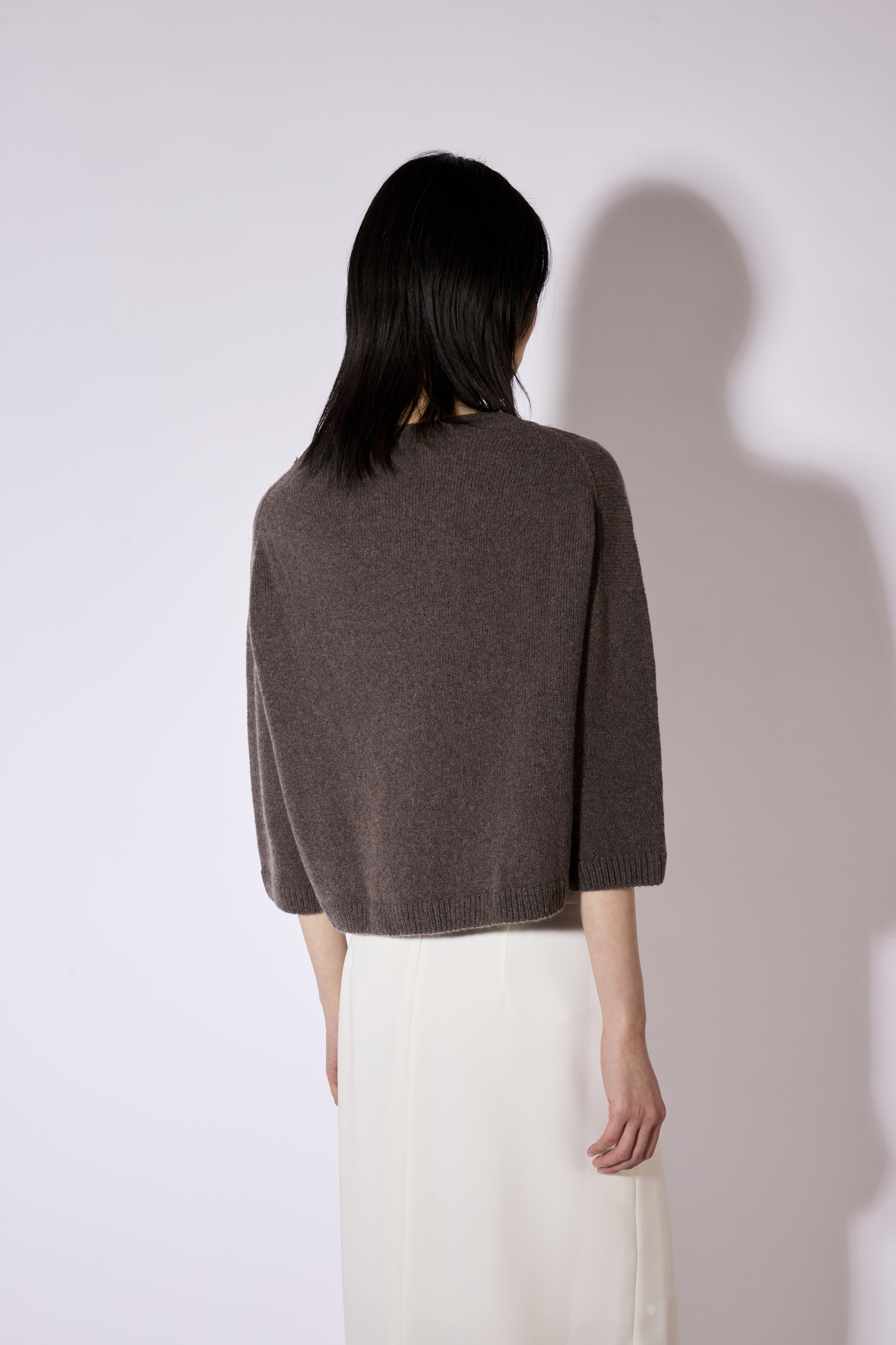 Liviana Conti Mabel pull crop cachemire-soie brown casha