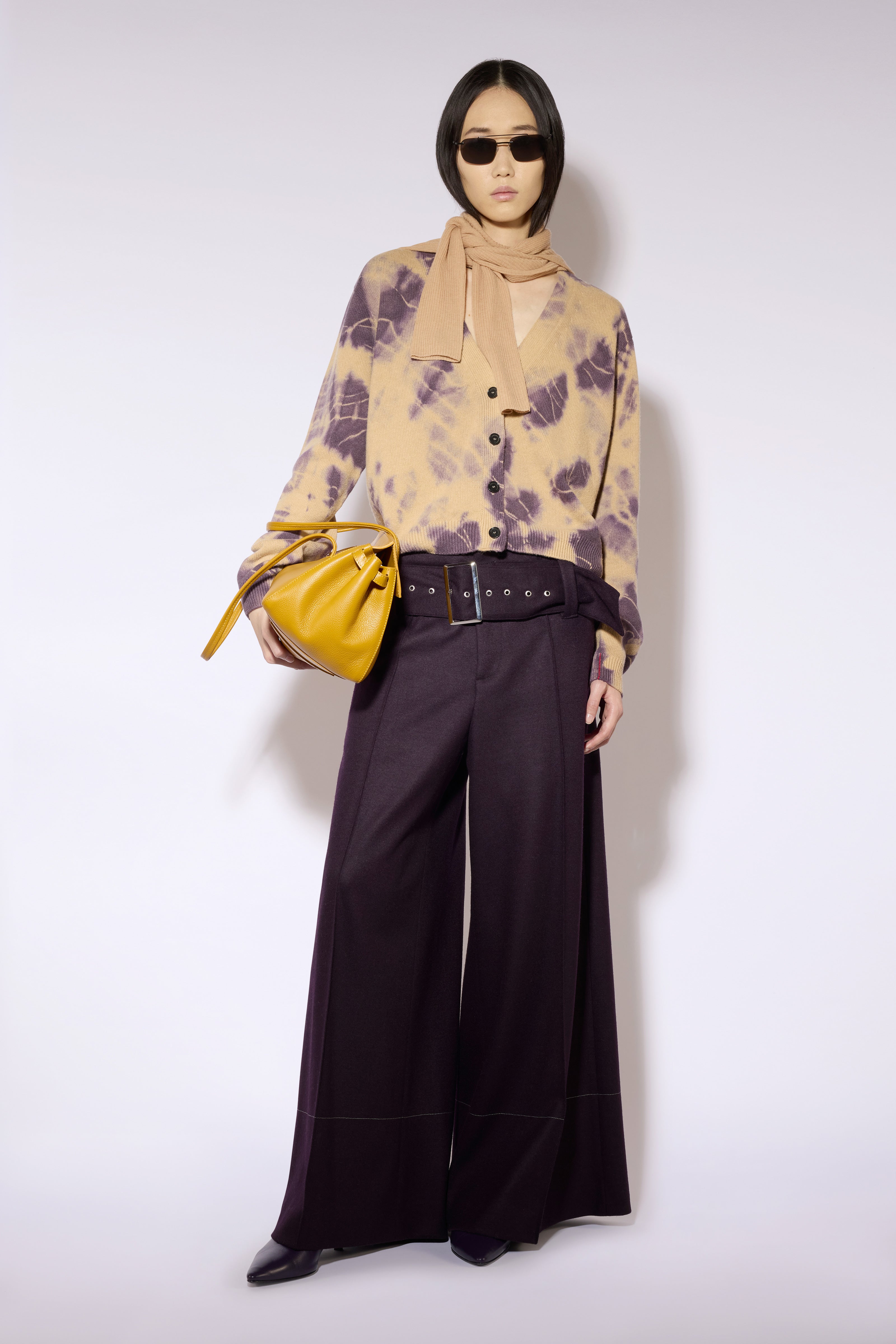 Liviana Conti Aglaia cardigan cachemire tie-dye camel