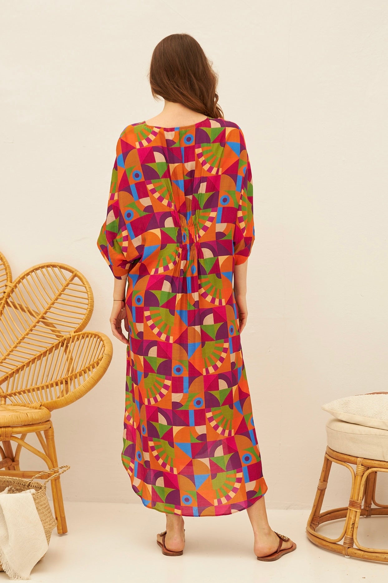 CHICOSOLEIL Kaili robe kaftan toucan viscose