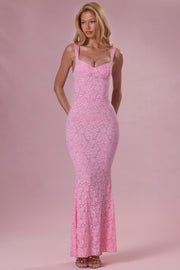 Oh Polly Lillienne robe dentelle rose sirène blush