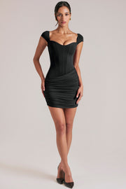 Oh Polly Dresses mini robe noire sweetheart modal