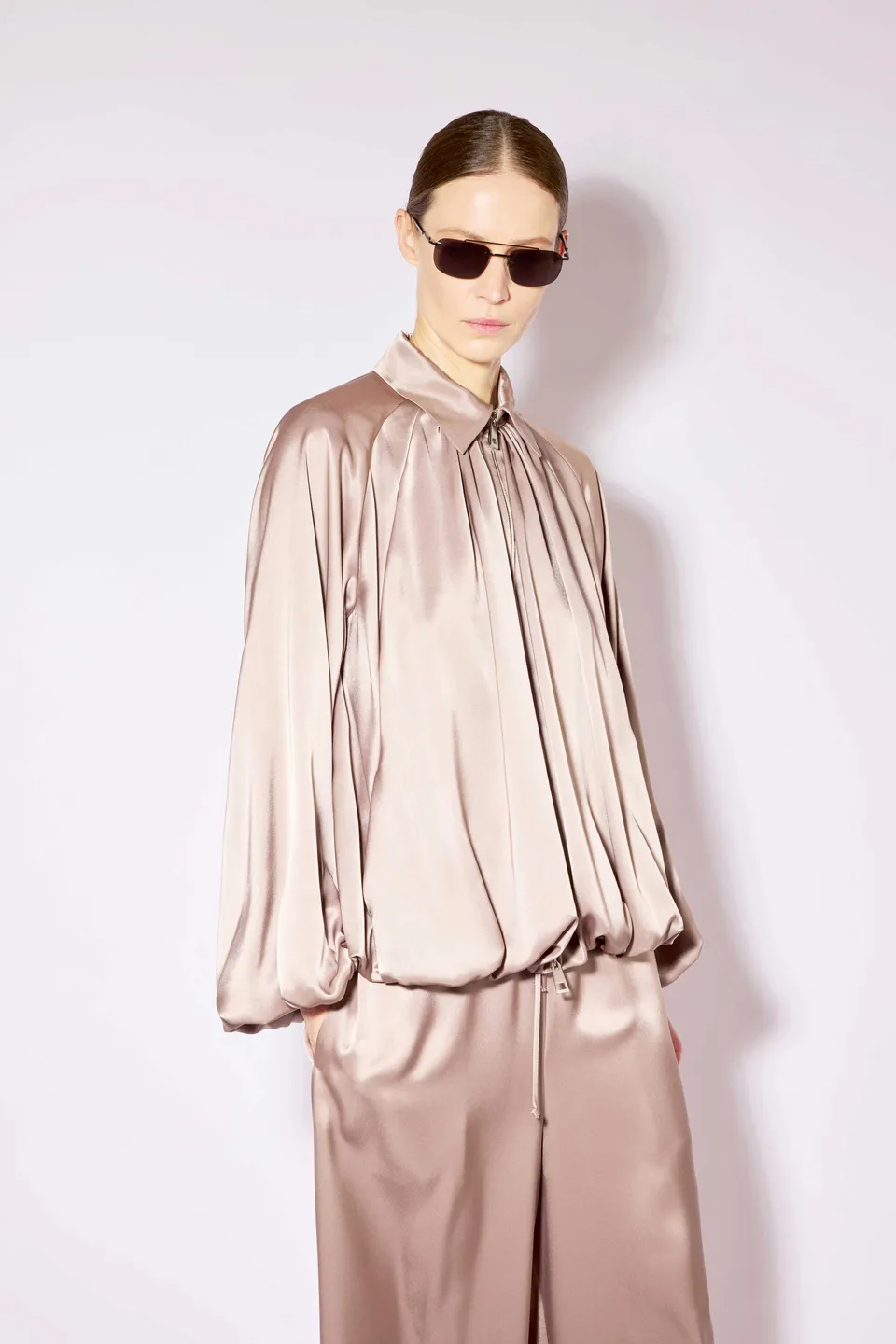 Liviana Conti Benjamin blouson bomber satin cappuccino 42