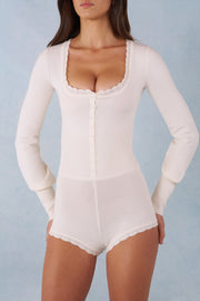Oh Polly Jumpsuits combishort Ismera ivoire maille