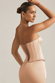 Oh Polly Araminta 11361 Top Corset Satin Beige Gold