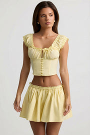 Oh Polly Maira 13761 mini-jupe jaune citron coton