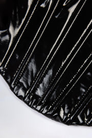 Oh Polly Lamiya Top Corset Vinyle Noir Lacets Dos