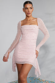Oh Polly Tivoli 6790 robe courte rose poudré strass