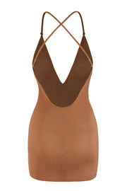 Oh Polly mesh robe mini miel plongeante multiway