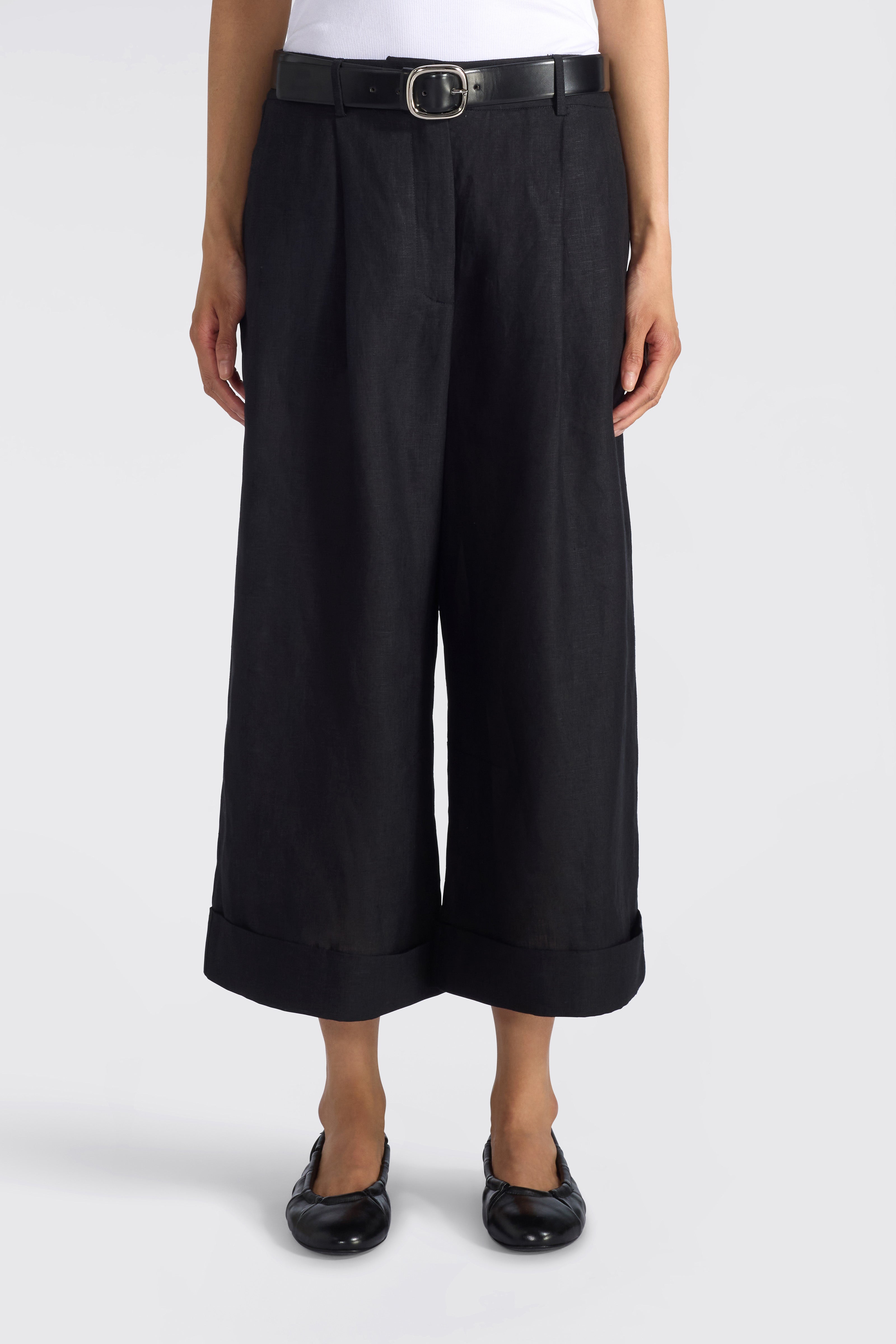 Liviana Conti Zack pantalon crop noir 40 lin-cachemire