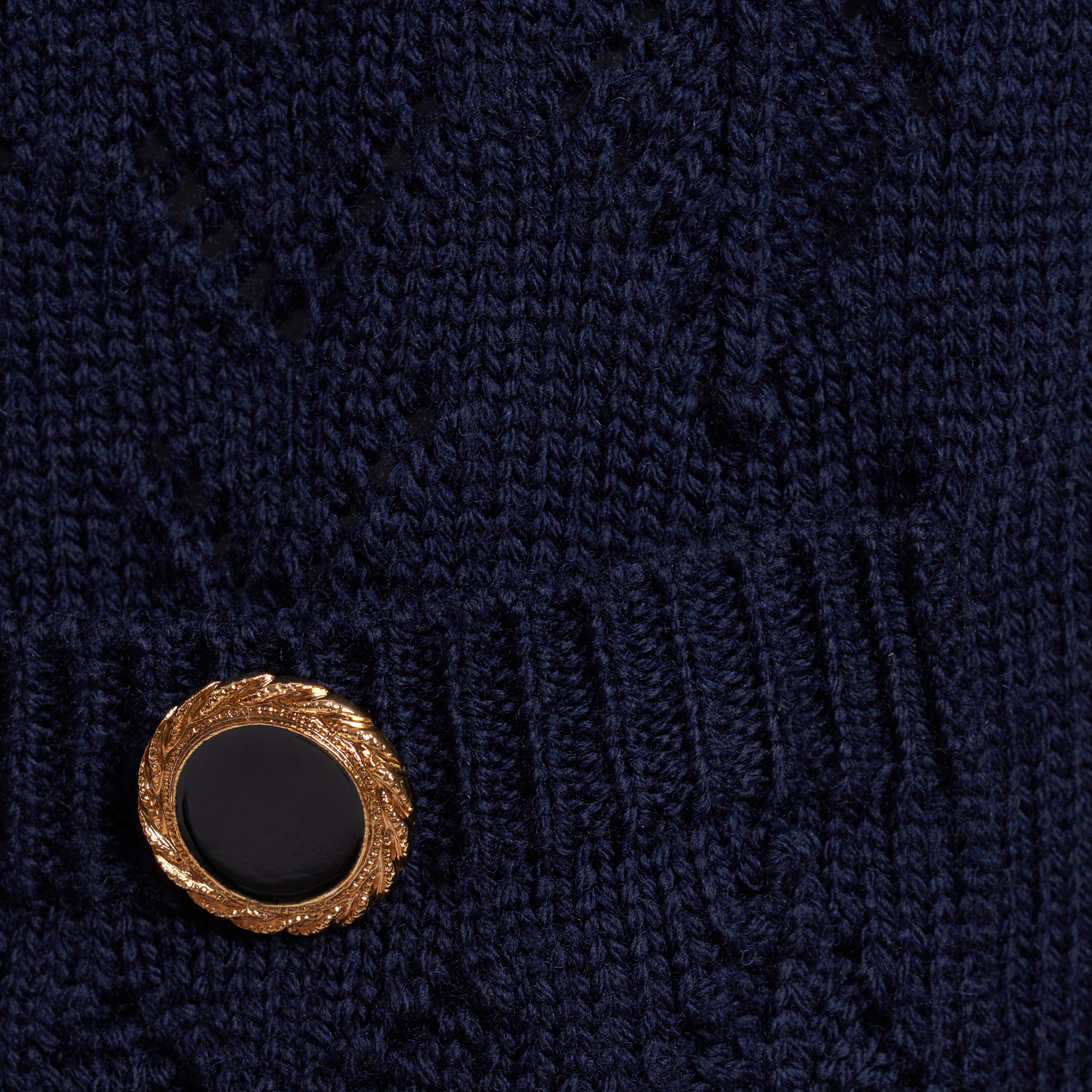 Alessandra Rich Knitwear cardigan dentelle laine mérinos bleu 36-46