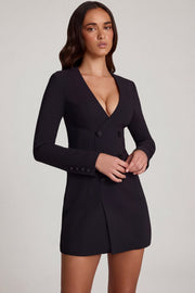 Oh Polly Samantae robe blazer mini noire col V