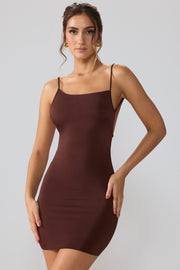 Oh Polly Orli mini robe marron espresso dos ouvert