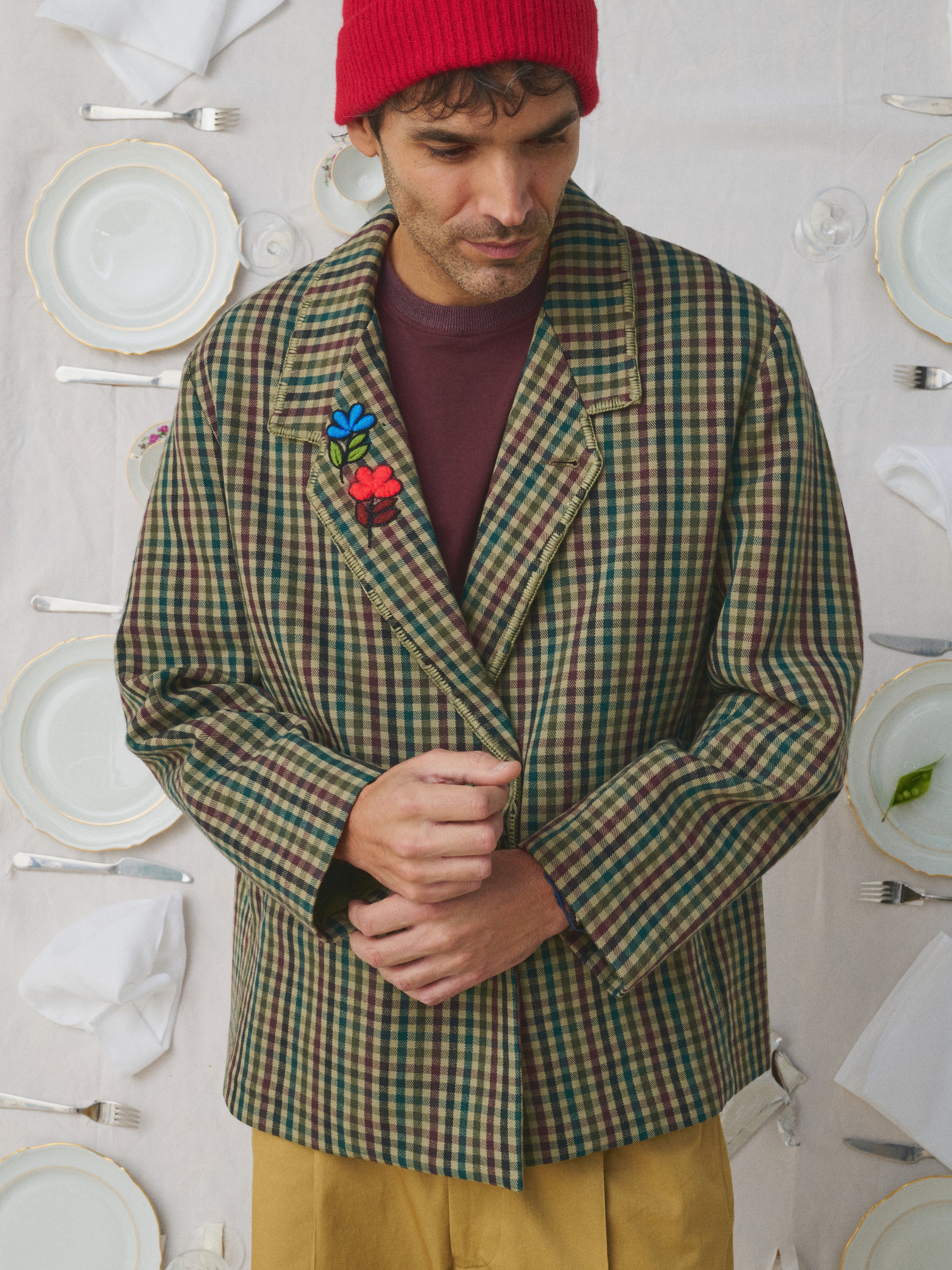 Mii à table Veste Anu veste homme La Vaisselle à carreaux