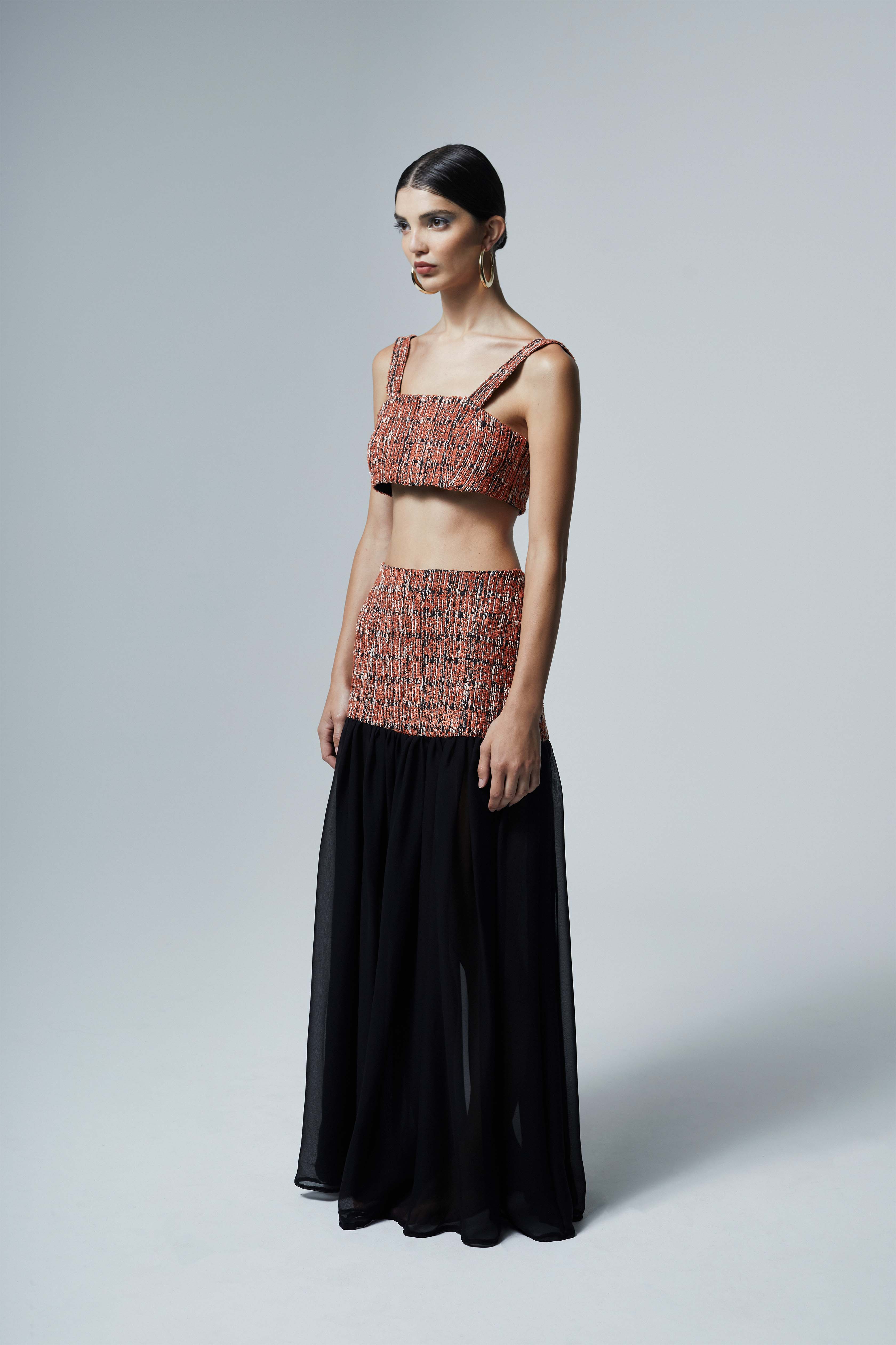 The Ethiquette Raphaelle jupe tweed bohème taille S