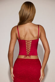 Oh Polly Tops Eirwen 15482 top satin rouge corset