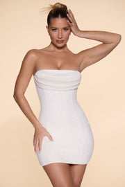 Oh Polly Basel Robe Mini Bustier Neige perlée