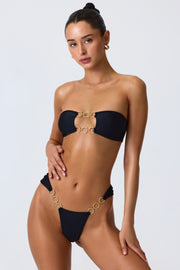 Oh Polly Swim bas bikini cheeky noir anneaux dorés
