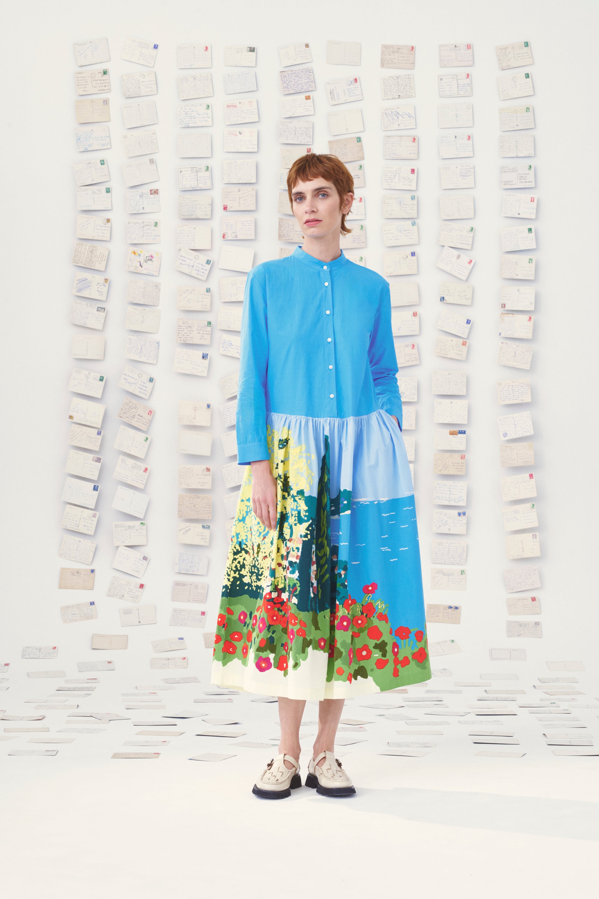 Mii en carte postale Tara robe coton Provence color block