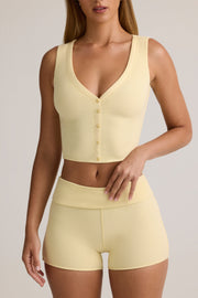 Oh Polly Lene 14140 débardeur jaune crème côtelé modal