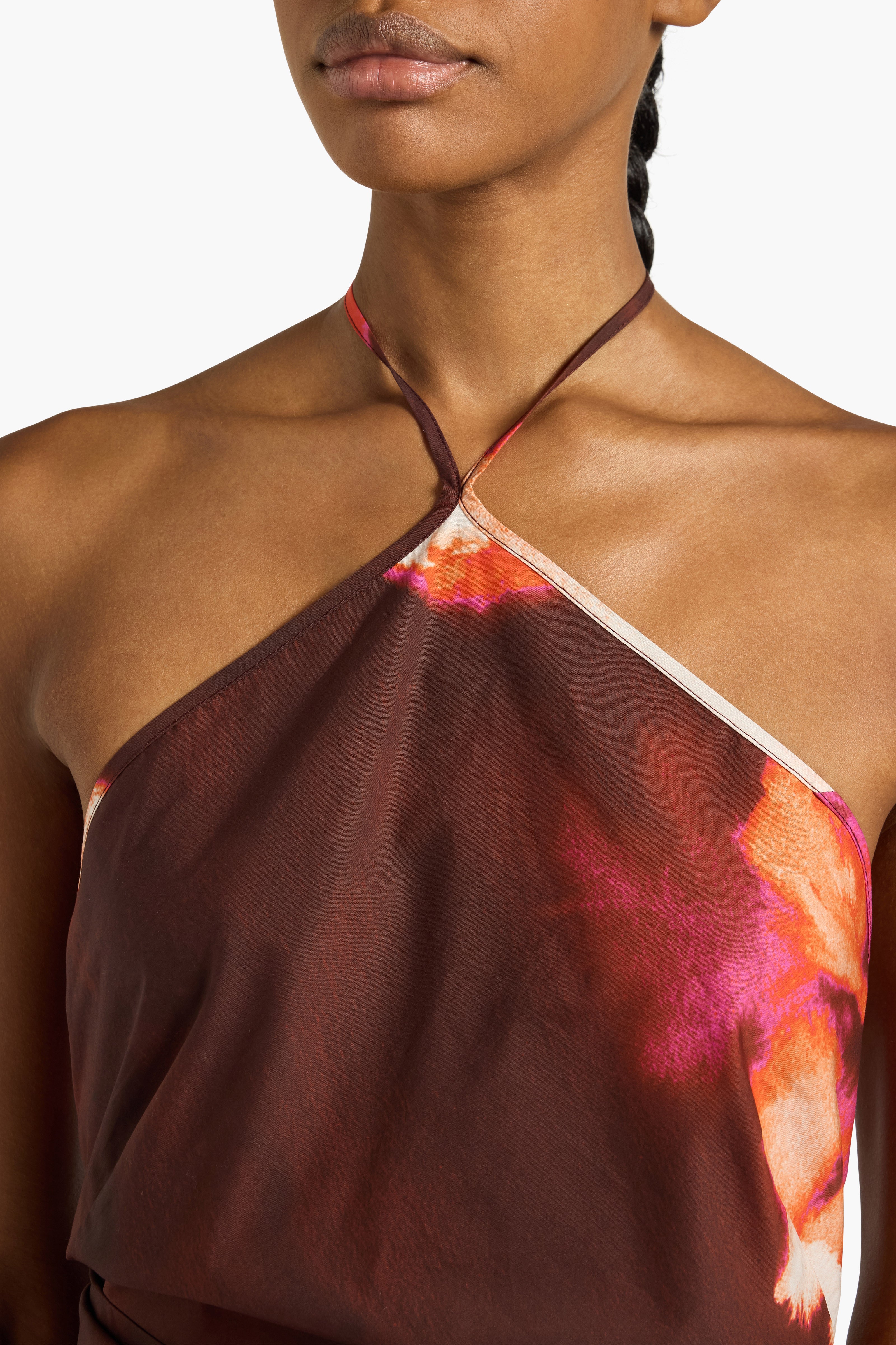 Liviana Conti Leandra top fleuri bordeaux dos nu