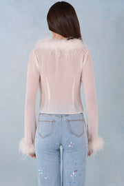 Oh Polly Elisia top plumes ivoire chiffon