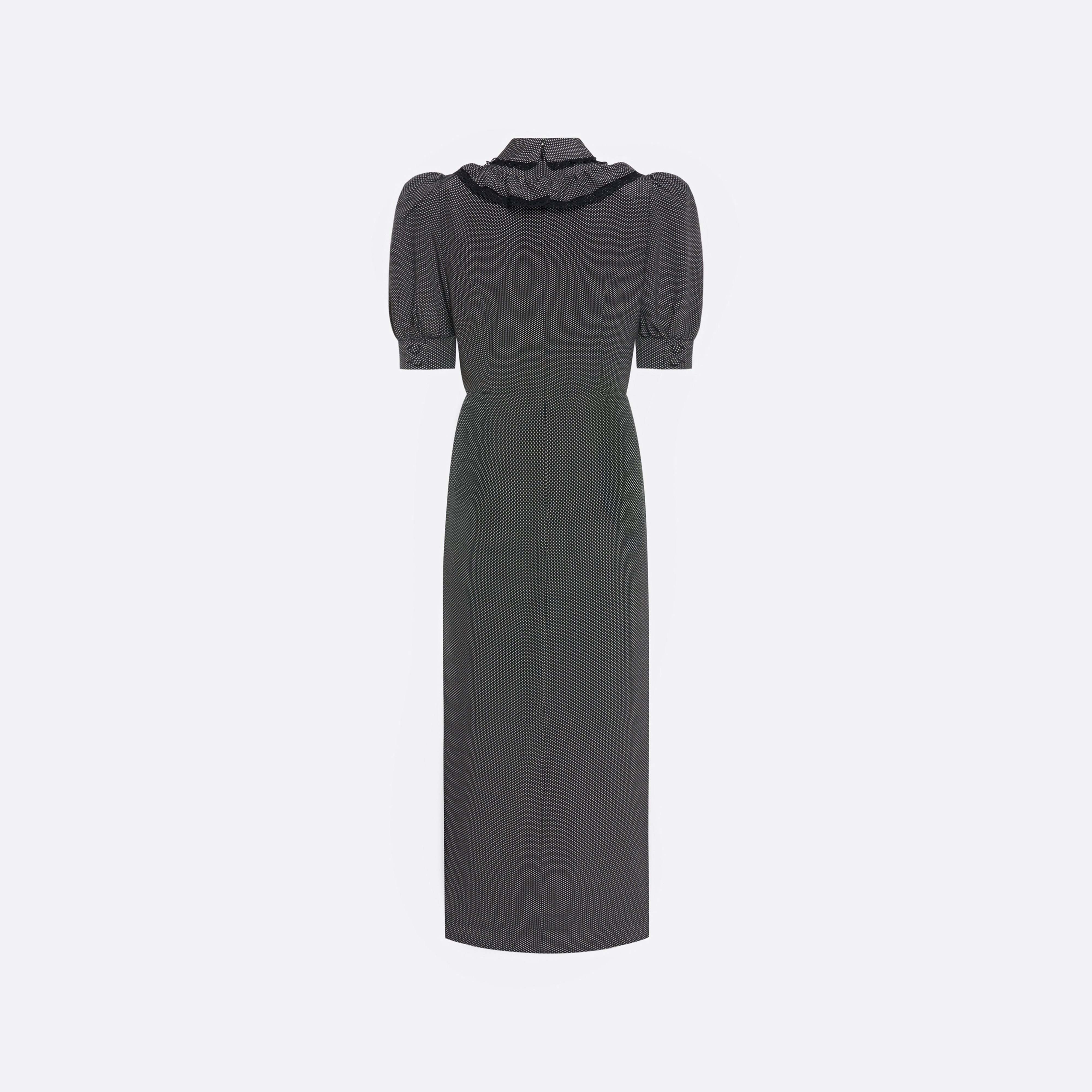 Alessandra Rich Dresses robe midi soie pois noir blanc 36-46