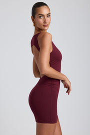 Oh Polly Coa Mini Robe Modal Prune Dos Ouvert