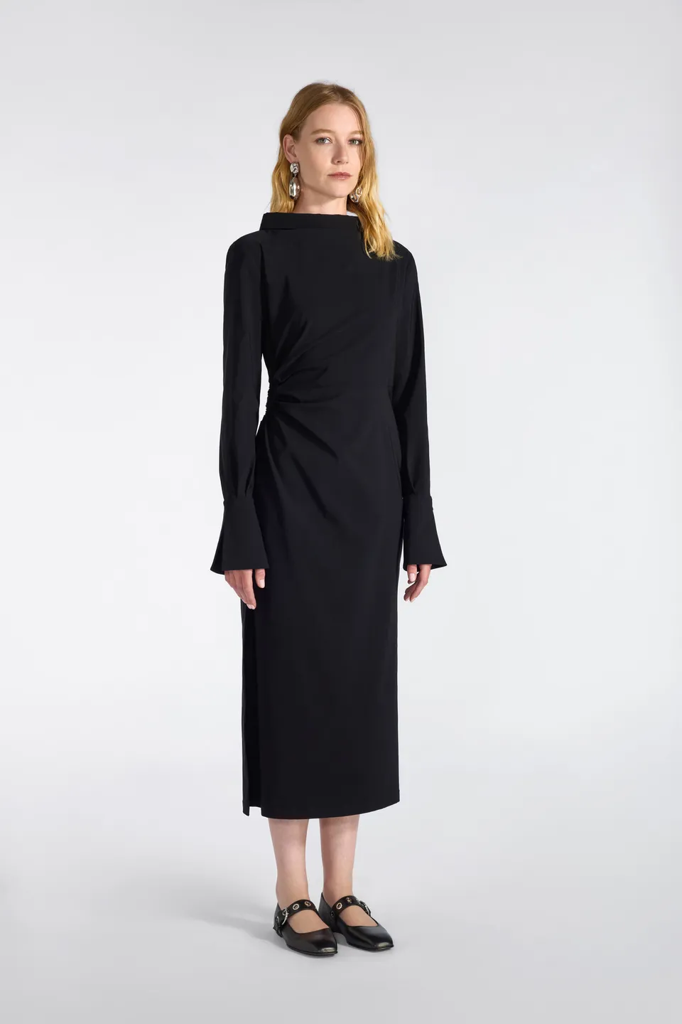 Liviana Conti Abigail robe crayon noire viscose stretch
