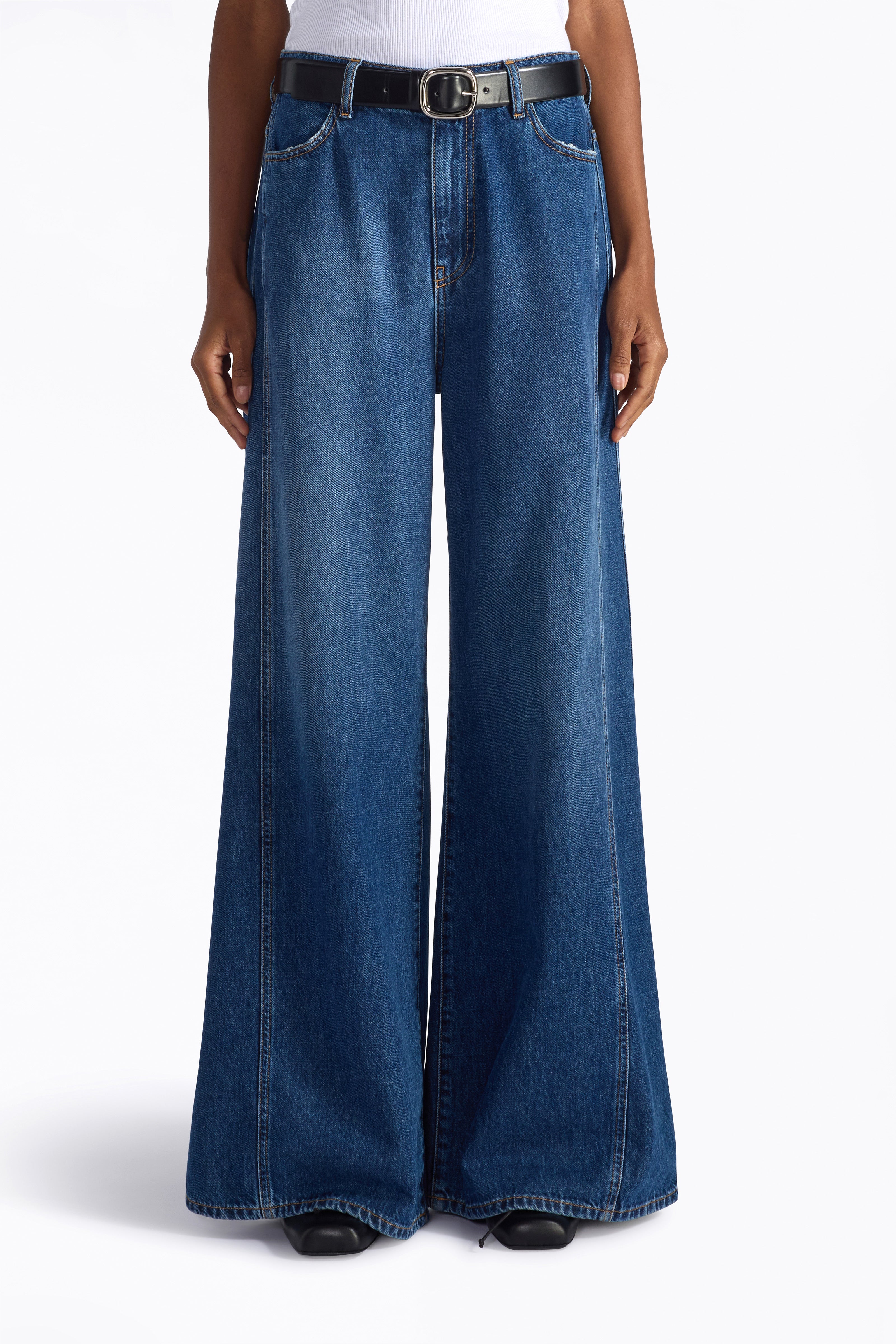 Liviana Conti Oliver jean large denim clair coton