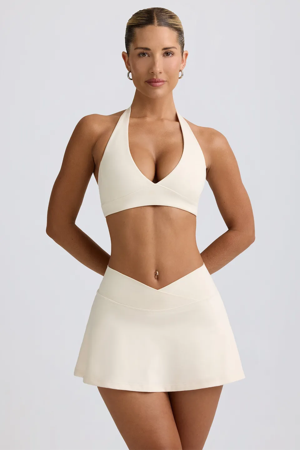 Oh Polly Bo+Tee Soft Active Mini Jupe-Short Vanille