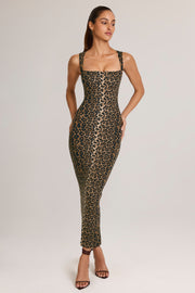Oh Polly Ainslee 5617 robe midi léopard moulante modal