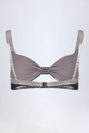 Oh Polly Palmita Haut Bikini Argent Chrome Froncé Cœur