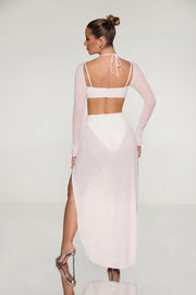 Oh Polly Champel 6139 robe maxi pearl perlée