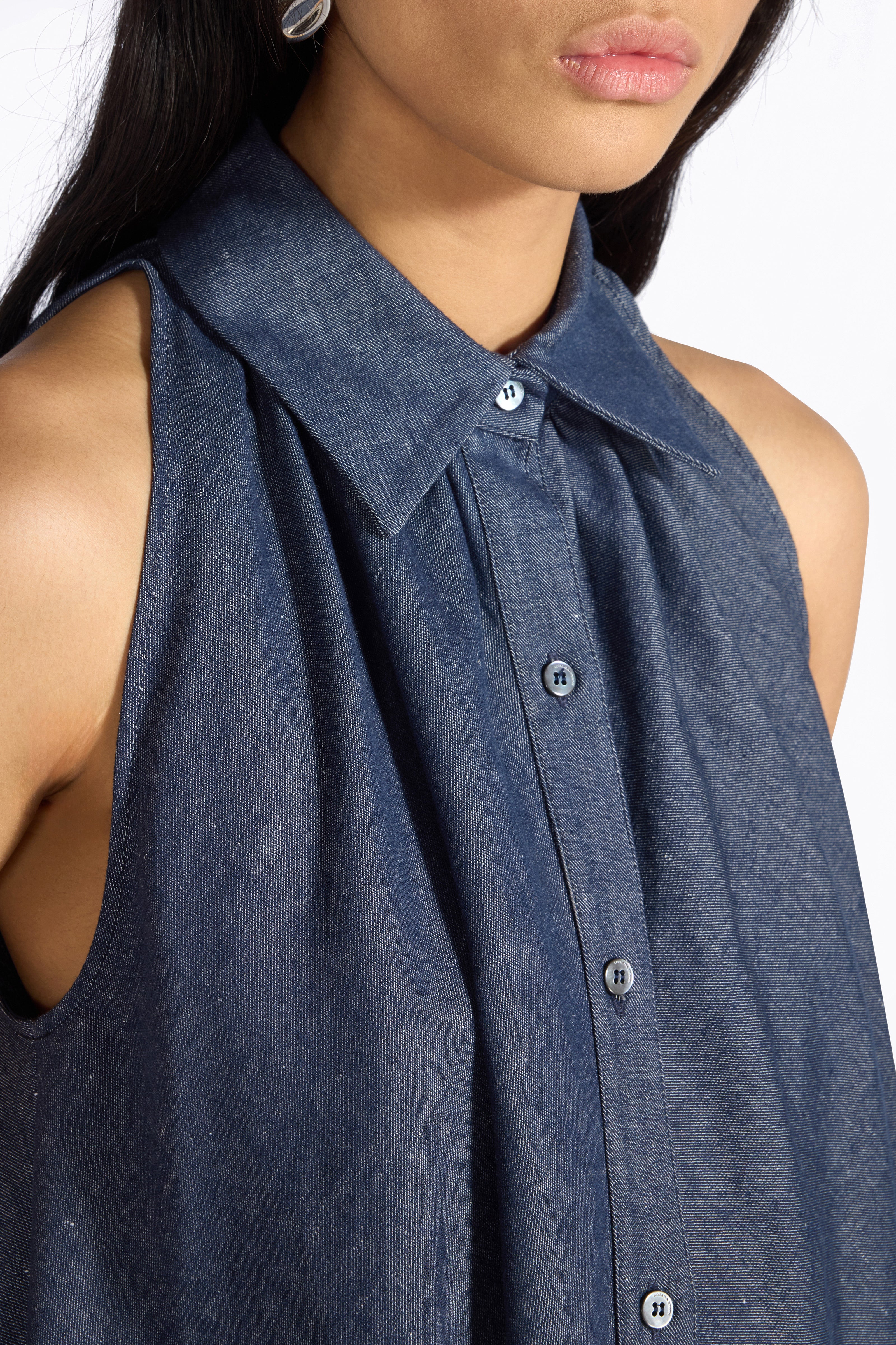 Liviana Conti Joyce robe chemise blue denim