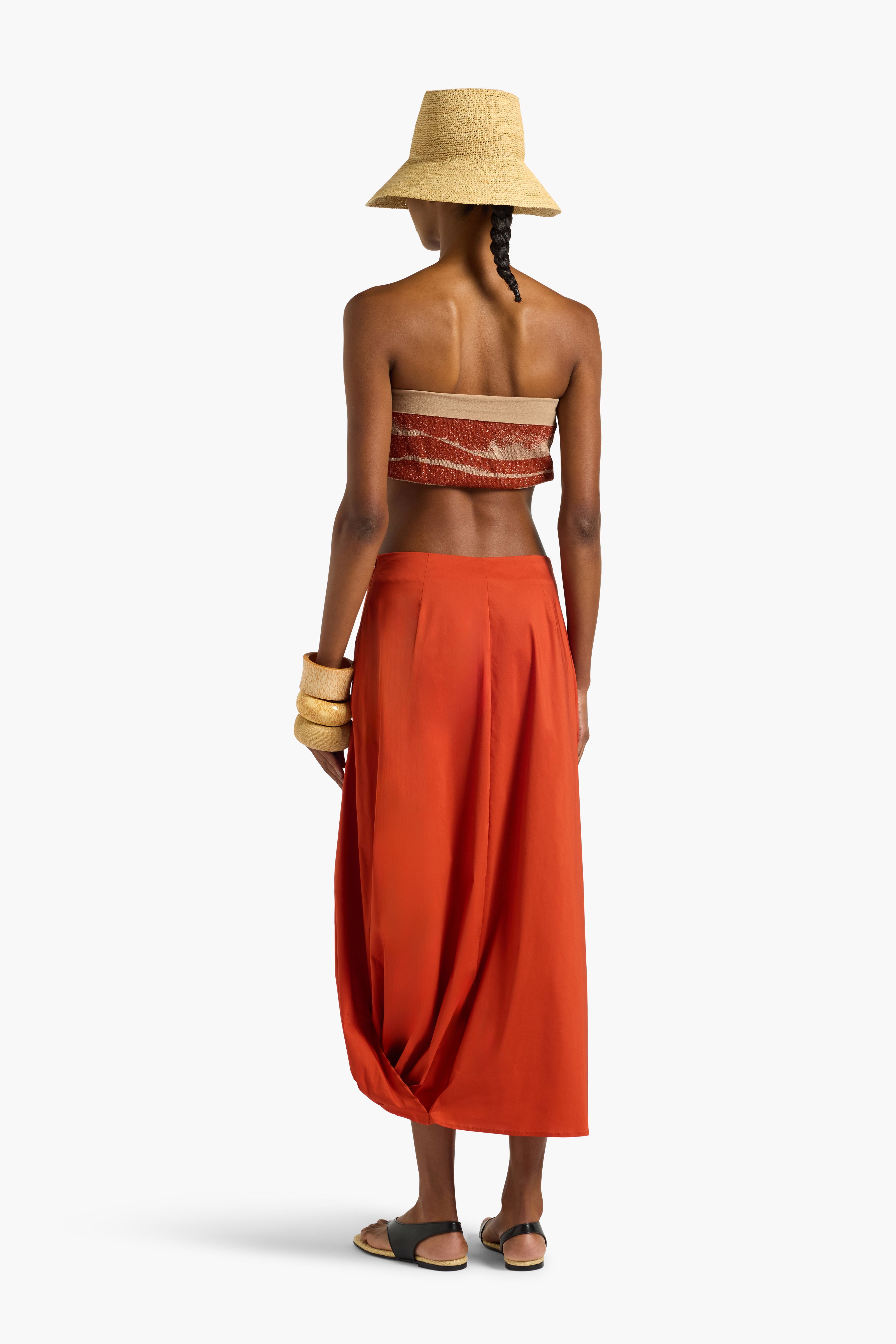 Liviana Conti Hedy L6SG41 top bandeau seashell lamé