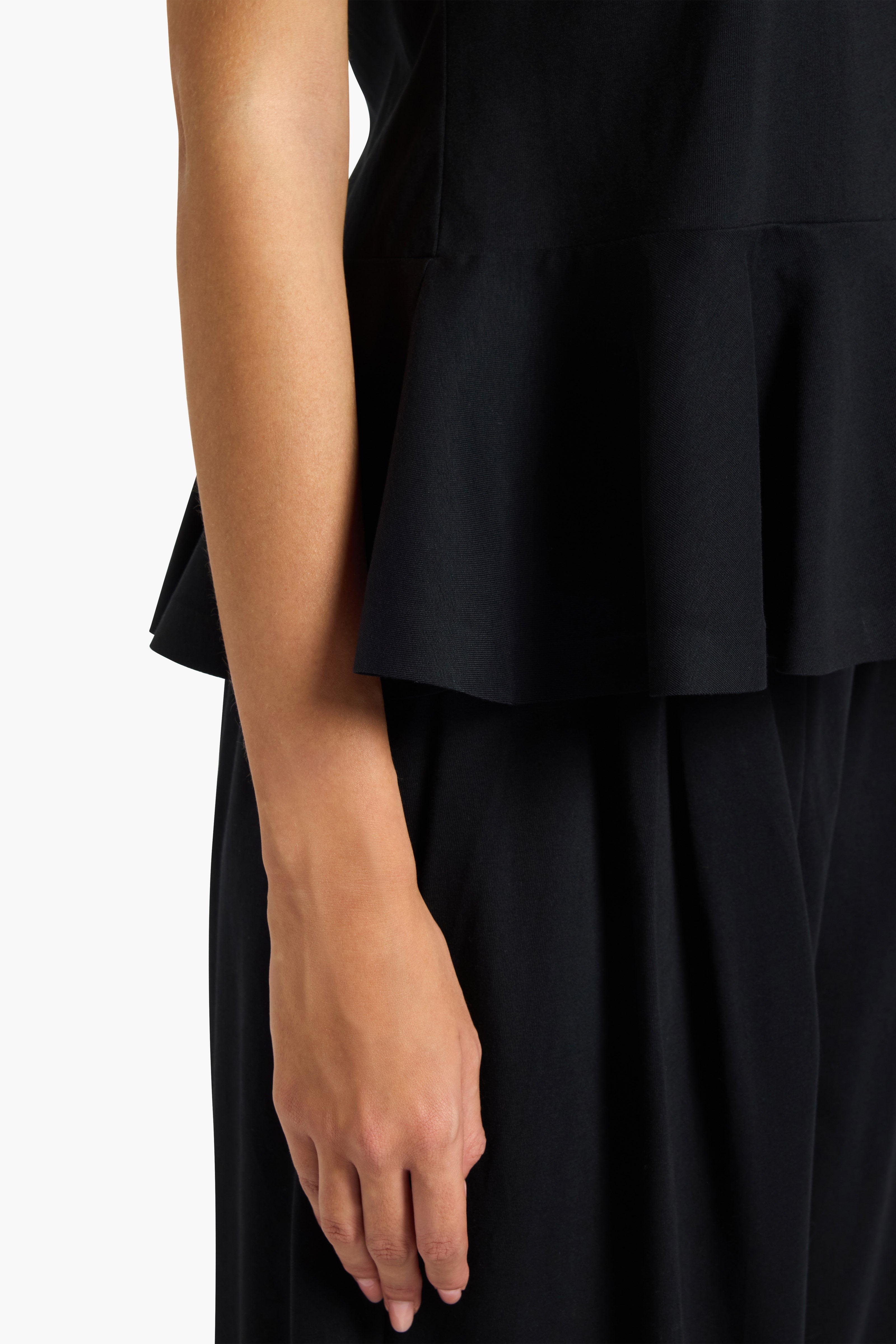Liviana Conti T-shirt Fleur coton noir volant
