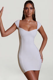 Oh Polly Dresses Meli robe mini blanche bodycon modal