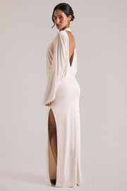 Oh Polly Dresses 15917 robe maxi vanille drapée