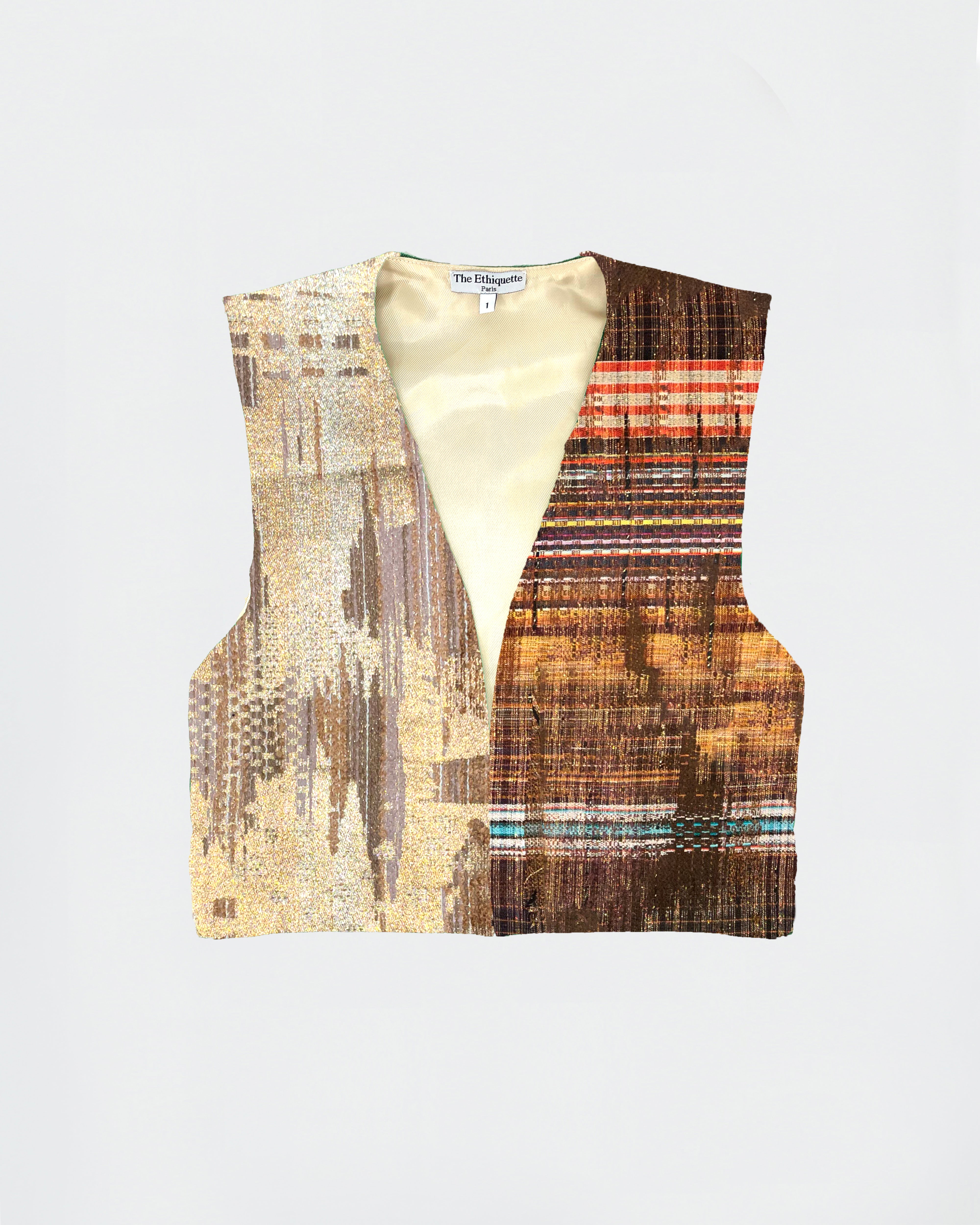 The Ethiquette Comporta gilet veste tweed taille S