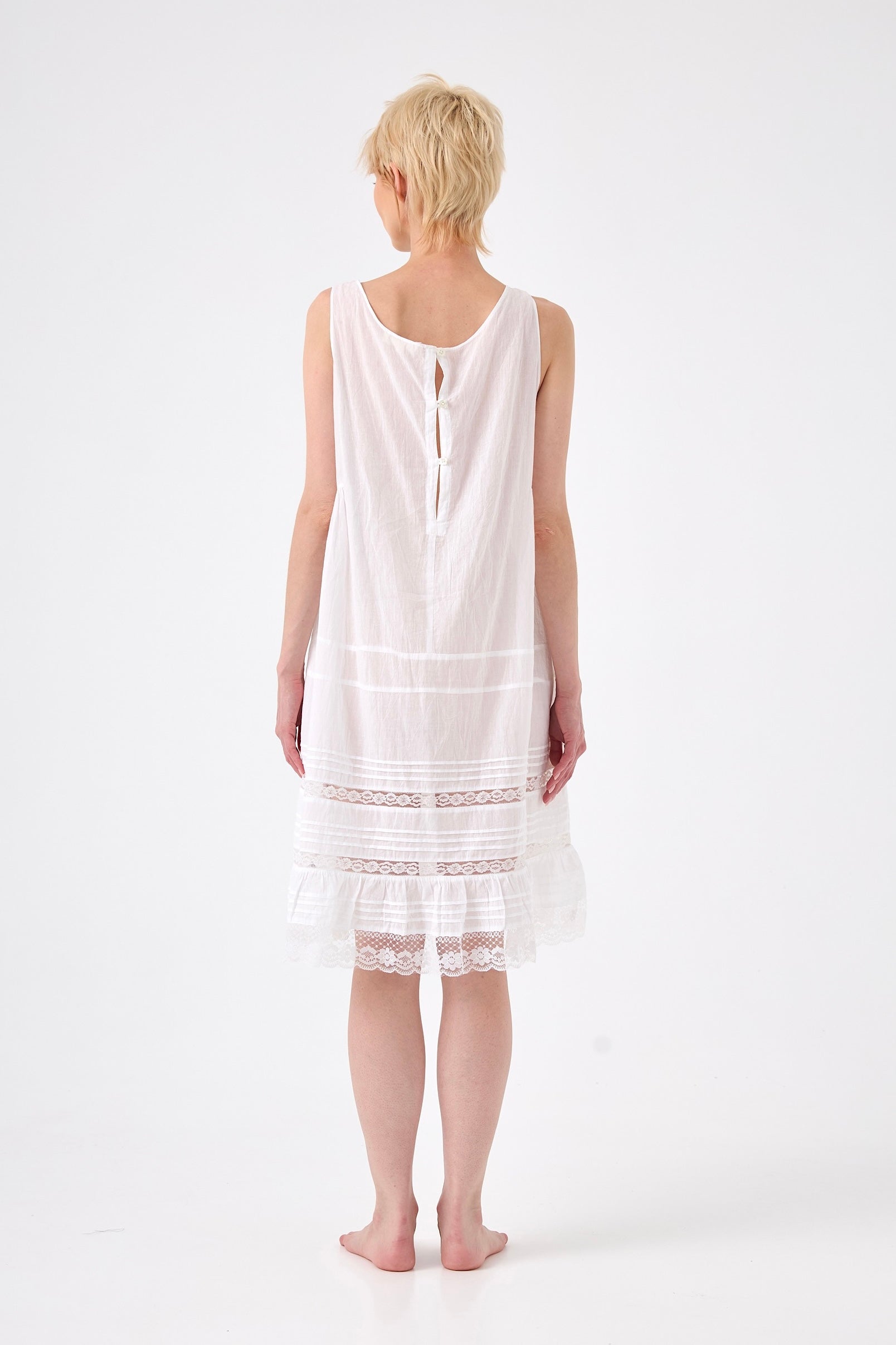 Chicosoleil Lucette robe courte blanche dentelle coton