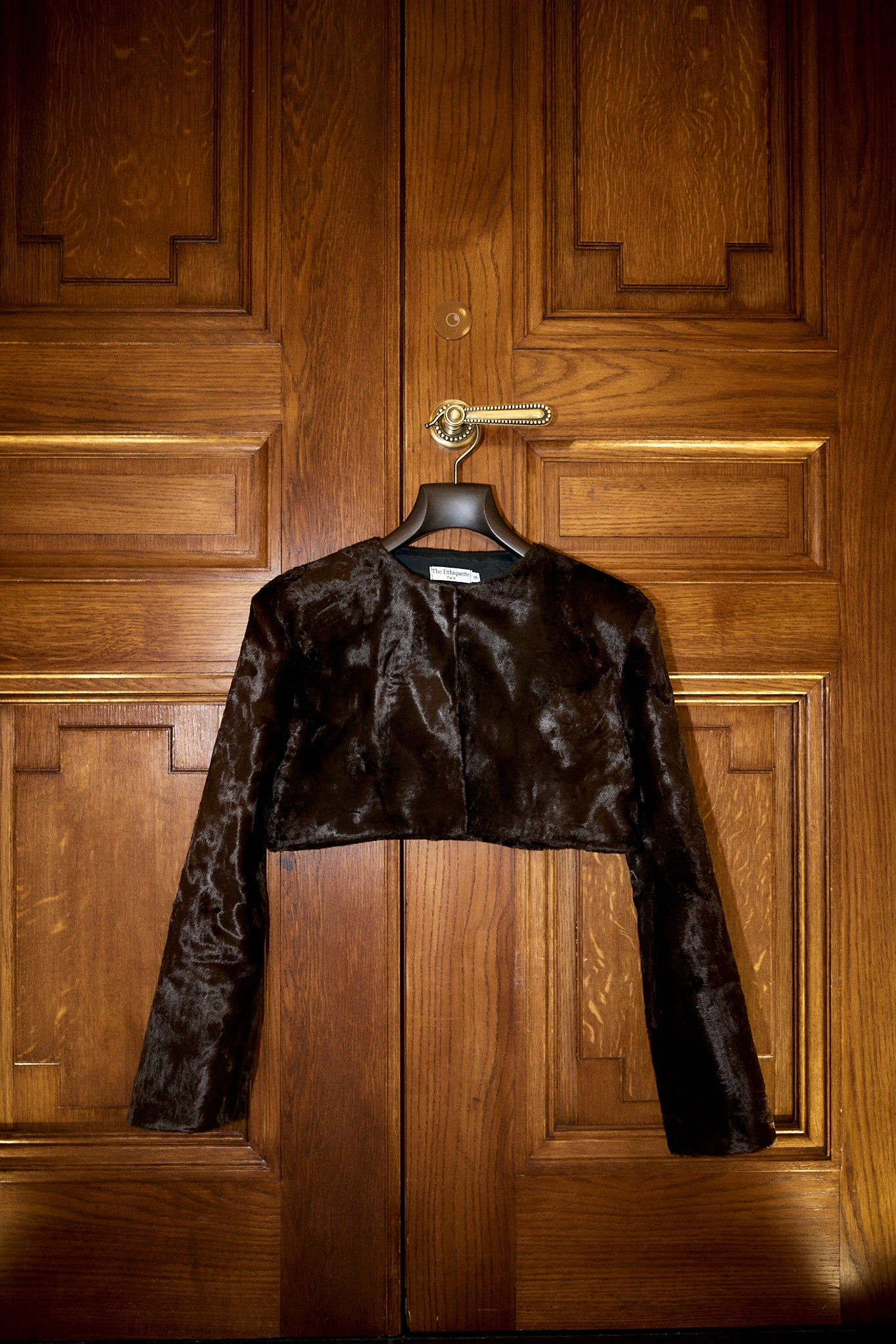 The Ethiquette Louise veste fourrure chocolat taille S