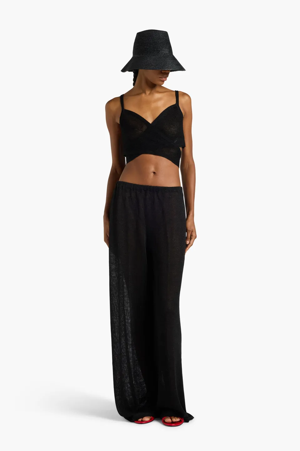 Liviana Conti Eve top noir dentelle coton