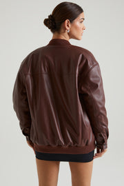 Oh Polly Maple 7508 veste similicuir marron matelassée