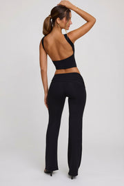 Oh Polly Tops Wren crop top col montant noir
