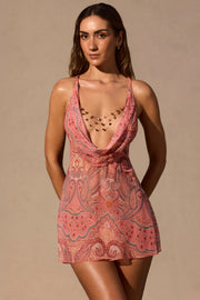 Oh Polly Isalyn robe mini paisley chaîne bijou