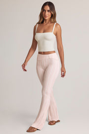 Oh Polly Bebe pantalon évasé rayé modal taille mi-haute