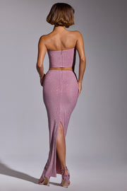 Oh Polly Melisande jupe maxi rose clair strass