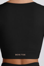 Oh Polly Super Sculpt BT2164 crop top noir manches longues sculptant