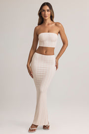 Oh Polly Verna Top Bandeau Pink Stripe - Crop Top Modal Rayé